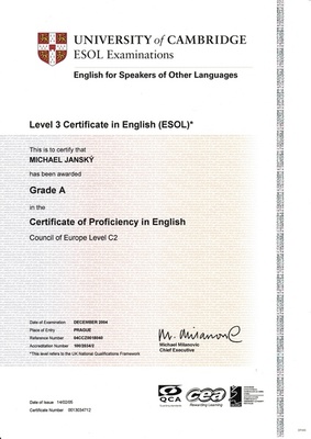 Certifikát Cambridge CPE (C2)