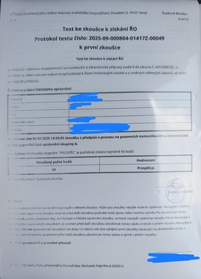 Tlumočení závěrečného testu v autoškole za účelem získání ŘO